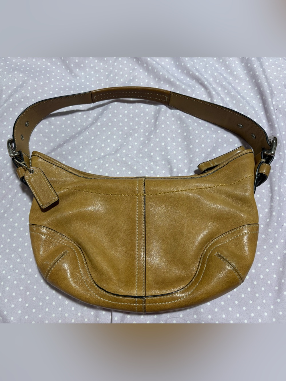 Coach Mustard-Tan Leather Shoulder Bag ( Small Size )